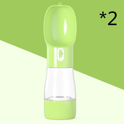 White and clear portable dog water dispenser with a built-in bowl and transparent water reservoir. - Image 10