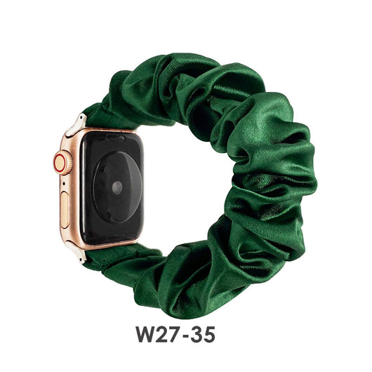Anillo Elástico de Satén Estampado de Colores Sólidos - Image 5