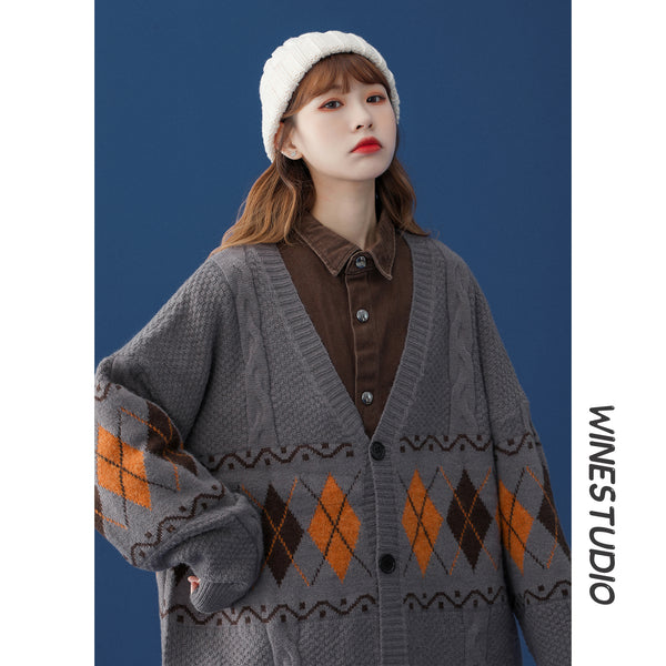 Cardigan de Punto Estilo Universitario para Primavera y Otoño
