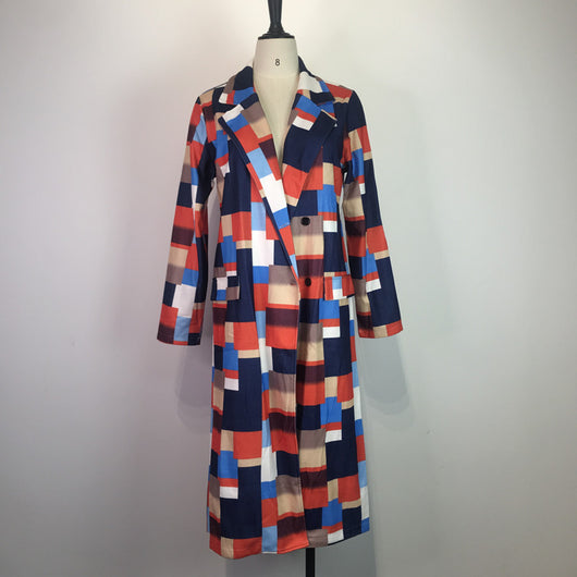 Abrigo de Lana Multicolor con Solapa Elegante para Mujer - Image 14