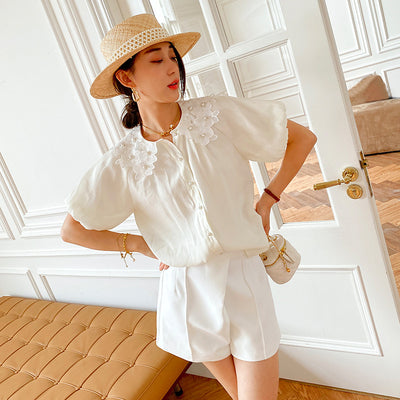 Blusa Elegante con Cuello Muñeca y Mangas Globo para Mujer - Image 12