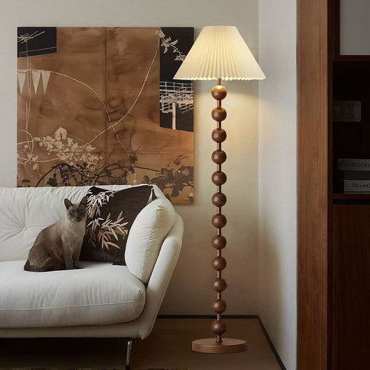Lámpara de Pie Nogal Estilo Mediados de Siglo - Madera Maciza - Image 8