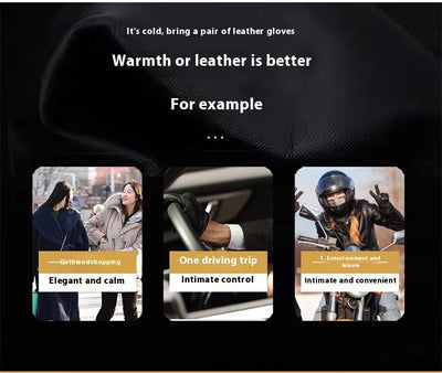 Guantes de Cuero Oveja para Mujer con Pantalla Táctil - Invierno Cálido - Image 12