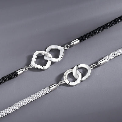 Pulsera de Plata Entrelazada para Parejas - Conexión Infinita - Image 2