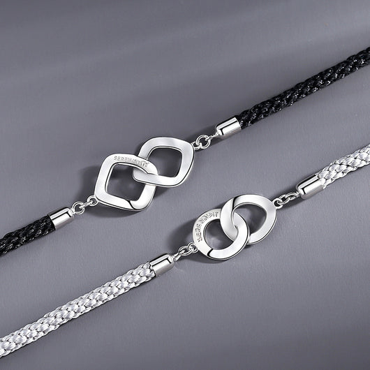 Pulsera de Plata Entrelazada para Parejas - Conexión Infinita - Image 2