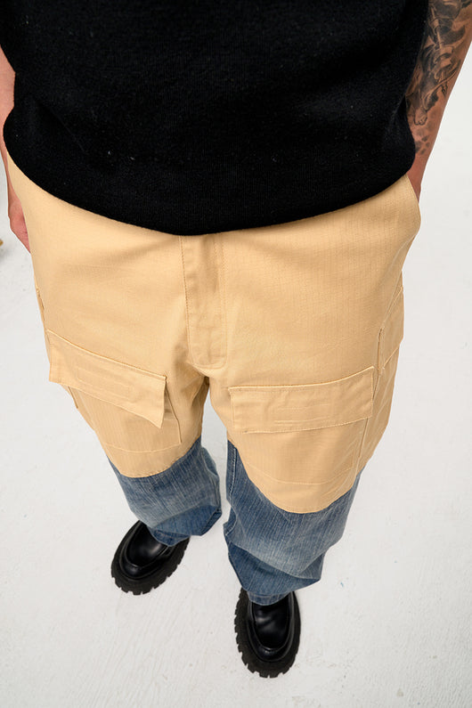 Pantalón Denim Holgado de Contraste con Costuras Multi-Bolsillo Estilo Retro - Image 13