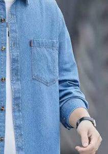 Camisa Vaquera Azul de Manga Larga para Hombre - Image 12