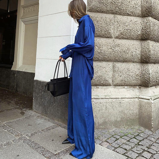 Conjunto de Dos Piezas: Blusa Azul y Pantalón Largo Dinklein - Image 5