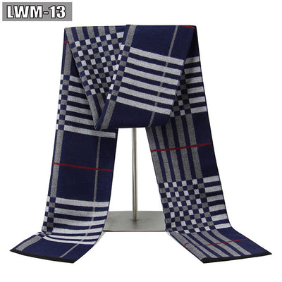 Bufanda de Cachemira Cuadros Hombre Estilo Europeo para Otoño e Invierno - Image 17