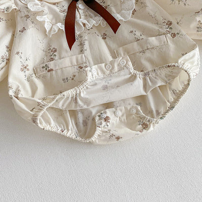 Vestido Romper para Bebé Niña con Mangas Volantes y Encaje - Image 11