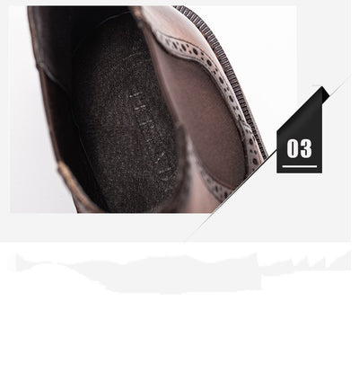 Botas Chelsea de Cuero Grabado con Detalles Brogue para Hombre - Image 6