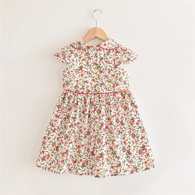 Vestido Infantil Floral con Mangas Volantes y Cuello Solapa - Image 12