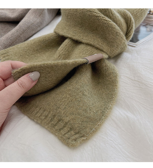 Bufanda Cálida de Moda Básica para Mujer - Colores Sólidos - Image 36