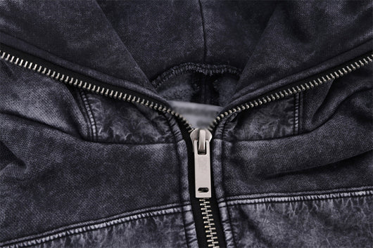 Sudadera Hoodie Hombre Diseño Distressed con Costuras Contrastantes - Forro Polar Grueso Invierno - Image 12