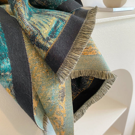 Bufanda Artística Gruesa de Cachemira con Estampado Coordinado para Otoño e Invierno - Image 7