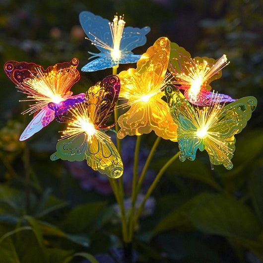Lámpara Solar de Fibra Óptica Multicolor para Exteriores