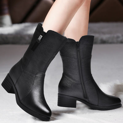 Botas de Montar con Tacón Grueso y Forro de Algodón Cálido - Image 11