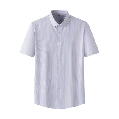 Camisa de Seda Rayas Manga Corta para Hombre - Estilo Verano - Image 2