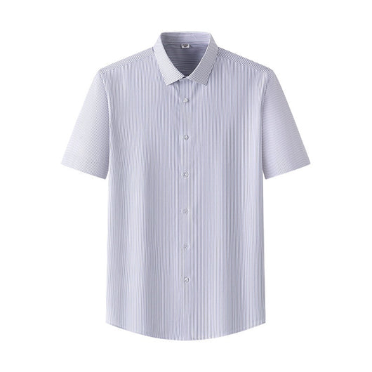 Camisa de Seda Rayas Manga Corta para Hombre - Estilo Verano - Image 2
