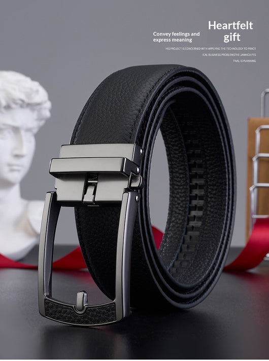 Cinturón de Cuero para Hombre con Hebilla Automática y Textura Grabada - Image 11