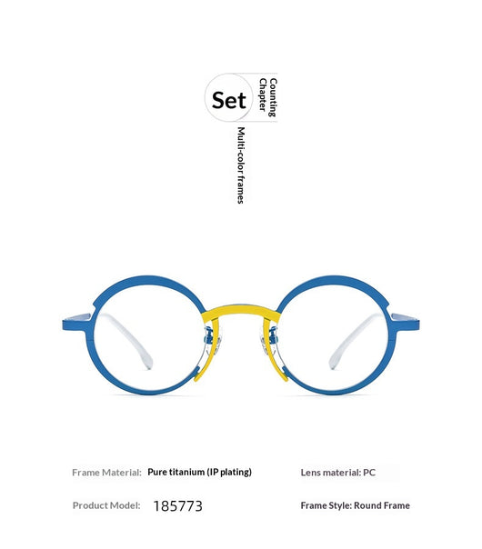 Lentes de Titanio Ultraligeros Multicolor para Miopía - Marco Óptico Redondo Unisex - Image 10