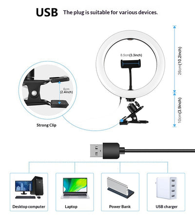 Lámpara de Escritorio LED 26cm con Pinza Ajustable - Image 15