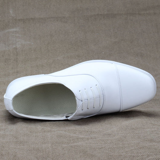 Zapato Formal Hombre Cuero Blanco con Cordones - Punta Afilada Elegancia Clásica - Image 5