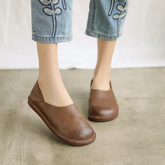 Zapatos de Cuero Genuino para Mujer Estilo Retro