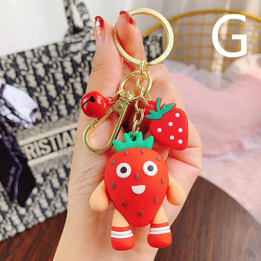 Llavero Pendiente de Muñeca Frutilla 3D Adorable con Aguacate