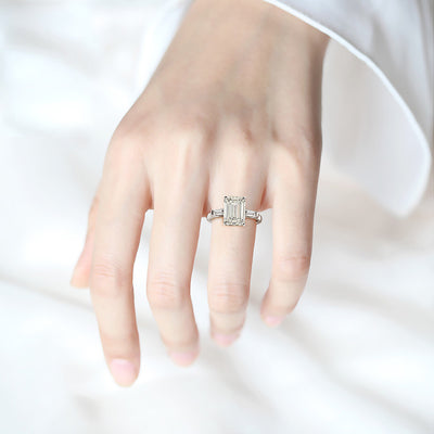 Anillo de Diamante Color G Rectangular con Bisel Chamfranado para Auto - Image 5