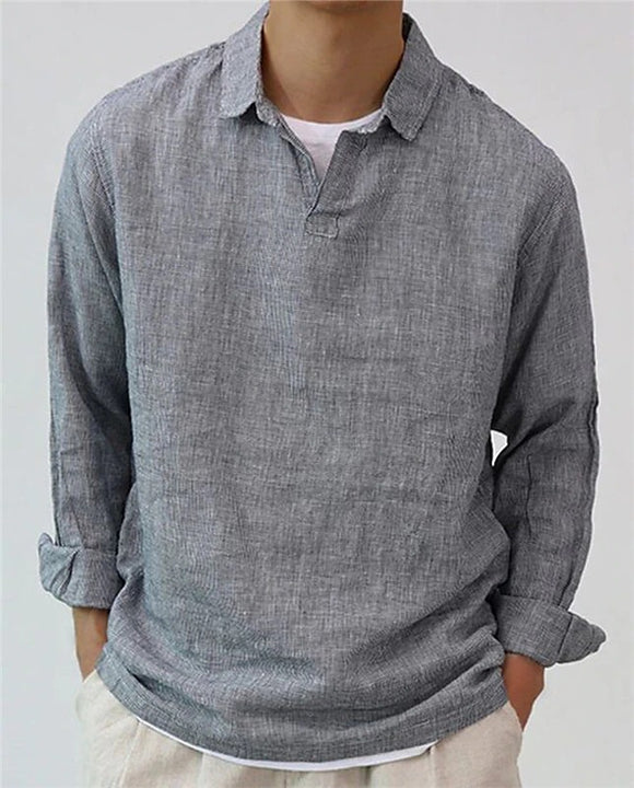 Camisa Pullover Oversize para Hombre - Manga Larga Casual Verano
