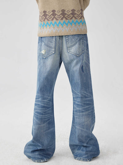 Jeans Acampanados Azul Lavado con Parches de Color - Image 6