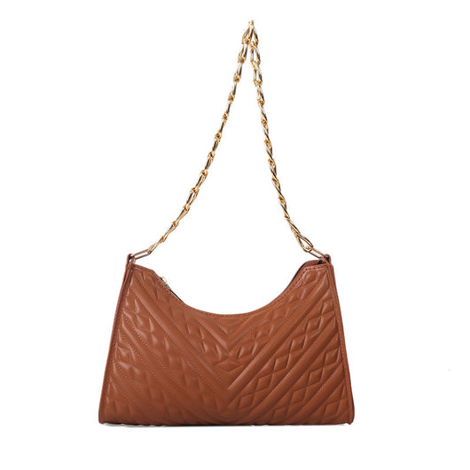 Bolso Bandolera Baguette Plisado con Cadena - Image 5