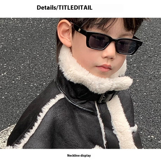 Chaqueta de Cuero para Niño con Forro Polar Acolchado - Abrigo de Otoño e Invierno - Image 20