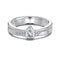 Metal Women's Pear-shaped Retro Brushed Ring Platinum No 5