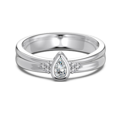Anillo Retro de Mujer en Metal con Forma de Pera y Acabado Cepillado - Image 5