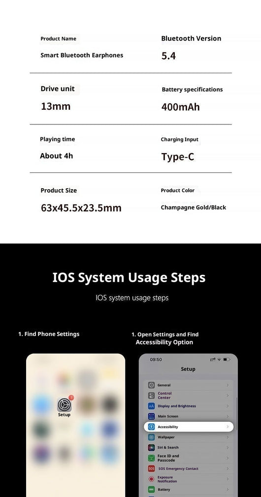 Auriculares Bluetooth Semiabiertos con Control Remoto para Ver Series y Videos - Image 16