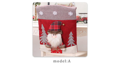 Funda de Silla 3D Navideña con Diseño de Papá Noel y Muñeco de Nieve - Image 13