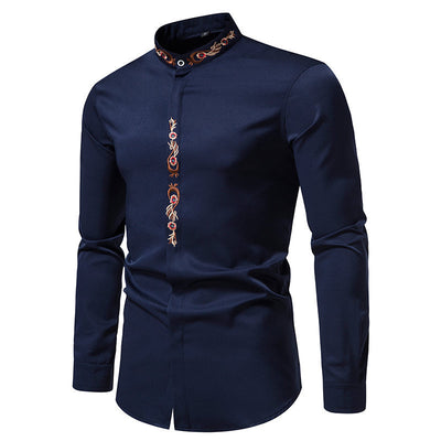 Camisa Casual de Manga Larga con Bordados para Hombre - Image 7