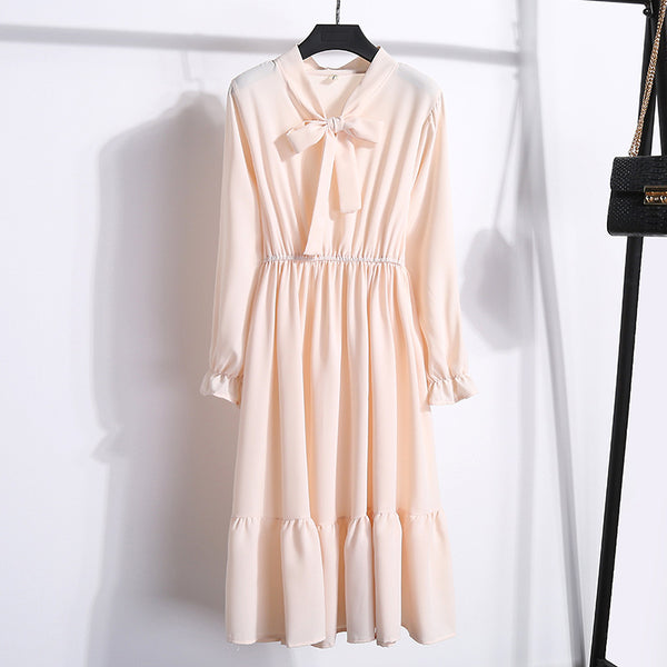 Vestido Floral de Chifón Coreano para Primavera