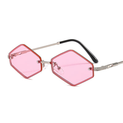 Gafas de Sol sin Marco con Protección UV y Diseño Geométrico Diamante - Image 17