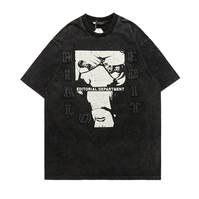 Camiseta Estampado Abstracto Desgastado Manga Corta para Hombre Street - Image 20