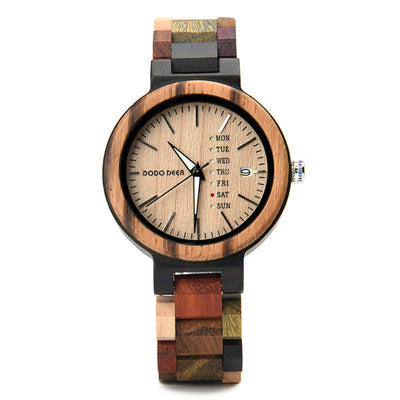 Reloj de Pareja Estilo Europeo Americano con Calendario de Madera - Image 6
