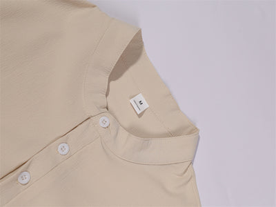 Camiseta Henley Manga Corta Suelta para Hombre - Estilo Casual - Image 34