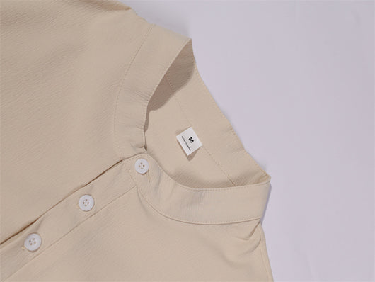 Camiseta Henley Manga Corta Suelta para Hombre - Estilo Casual - Image 34