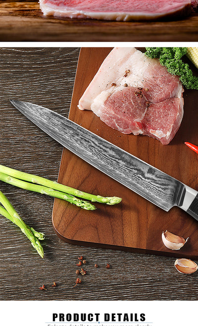 Cuchillo Damasco para Chef y Sashimi - Acero Inoxidable Profesional - Image 14