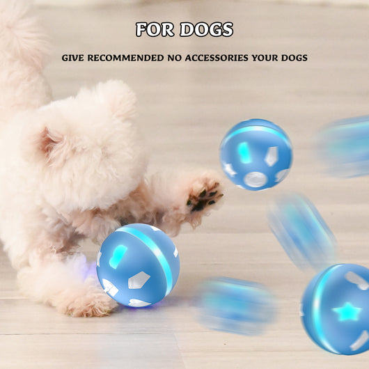 Blue smart electric pet toy ball with glowing light accents and a 'BENTOPAL' logo, designed for cats and small dogs. - Image 7