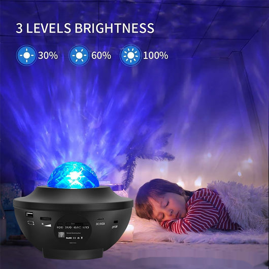 Lámpara Proyector Cielo Estrellado con Ondas de Agua, Bluetooth y Luz Láser Atmosférica - Image 5