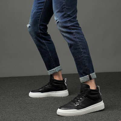 Tenis Altos de Cuero Coreanos para Hombre - Estilo Urbano Deportivo - Image 13