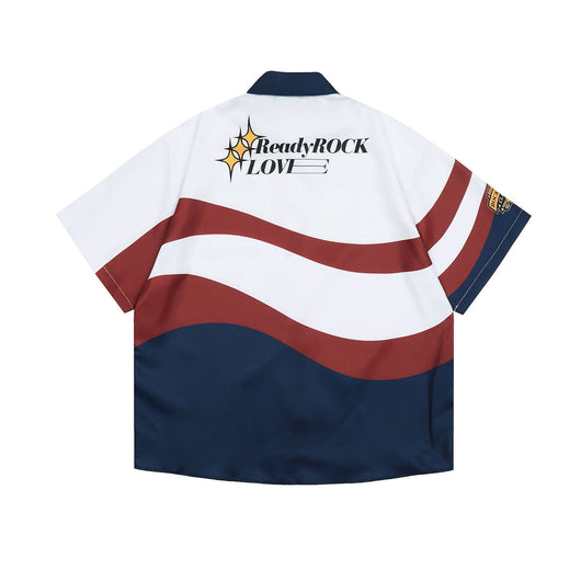 Camisa Moto Retro Americana con Contraste de Colores - Image 10